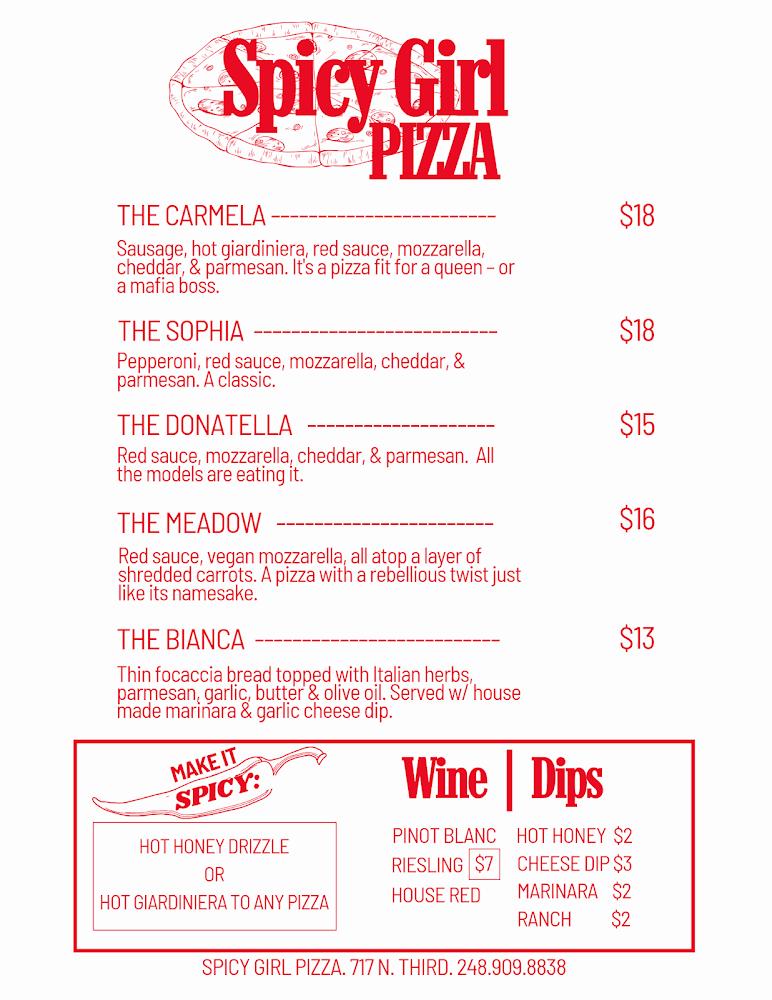 Spicy Girl Pizza Menu image 3